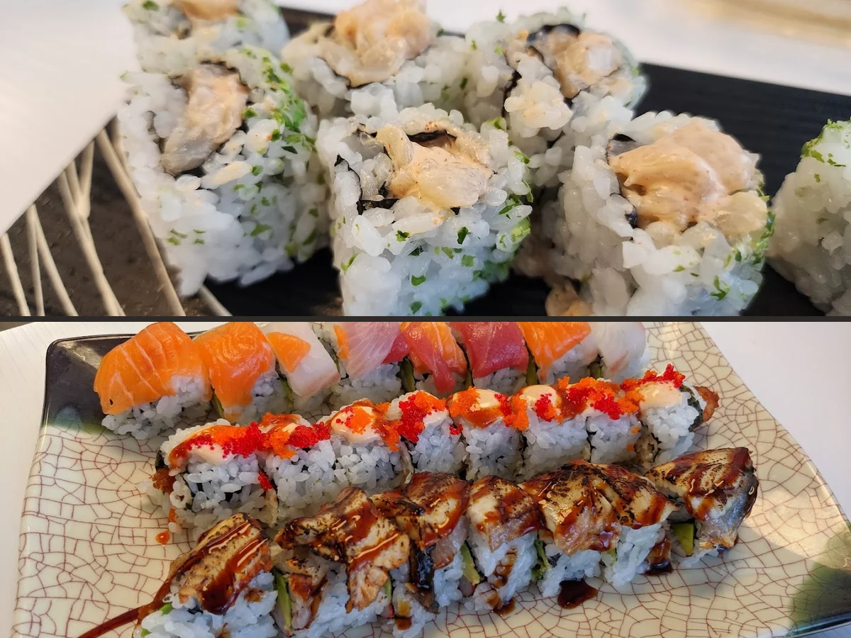 Small plates arranged for lunch.